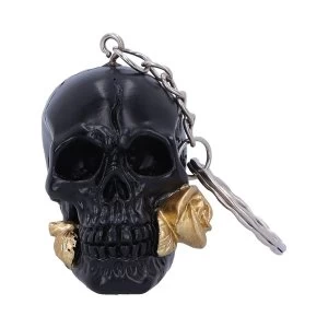 Image of Black Rose from the Dead (set of 6) Skull Keyrings