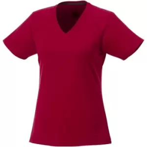 Image of Elevate Womens/Ladies Amery Short Sleeve Cool Fit V-Neck T Shirt (M) (Red)