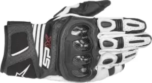Image of Alpinestars SP X Air Carbon V2 Motorcycle Gloves, black-white Size M black-white, Size M