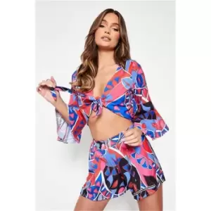 Image of I Saw It First Blue Printed Flippy Short - Blue