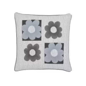 Image of Helena Springfield Freyja/Elsa Cushion 45cm x 45cm, Mono Steel