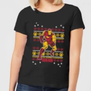 Image of Marvel Iron Man Womens Christmas T-Shirt - Black