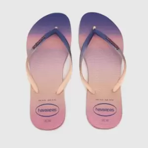 Image of Havaianas Slim Gradient Sunset Sandals In Multi