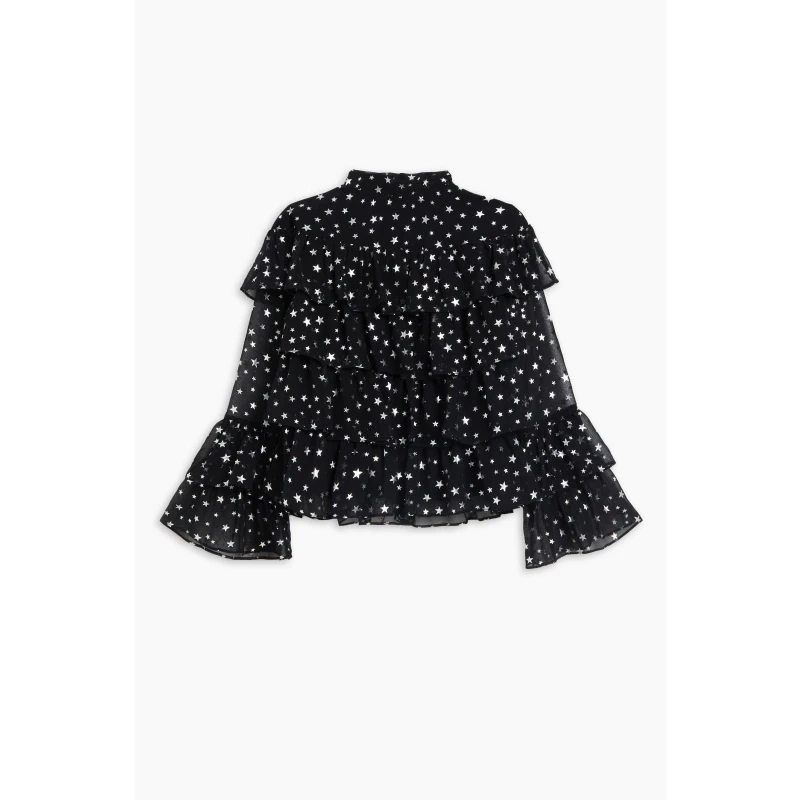 Image of Be You Older Girls Frill Star Blouse - Black 6 - 7 Years