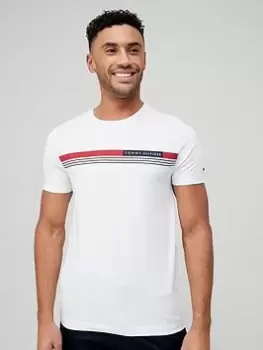 Image of Tommy Hilfiger Corp Chest Front Logo T-Shirt - White