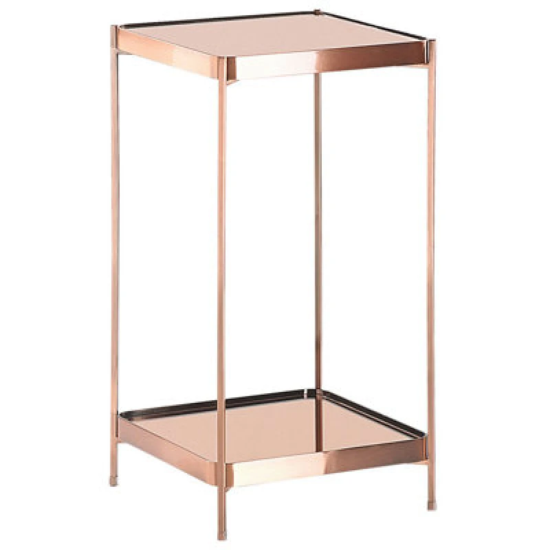 Image of Beliani Side Table Alsea Tempered Glass Copper