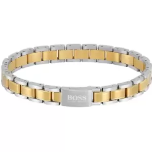 Image of Mens Boss Plated Stainless Steel Metal Link Essentials