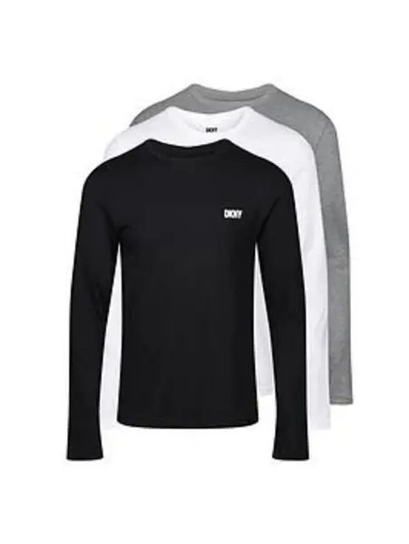 Image of DKNY 3 Pack Longsleeve Loungewear T-Shirts - Multi, Assorted, Size S, Men Assorted VTPIY Male S