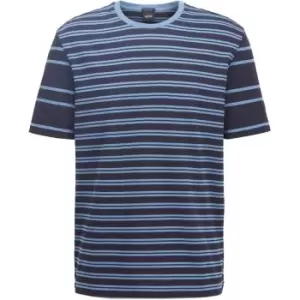 Image of Boss Tiburt Striped T-Shirt - Blue