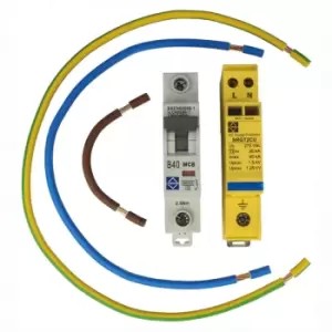 Image of Lewden 40kA 1 Single Pole +N Type 2 Surge Protection Kit - SRG1VCU-KIT