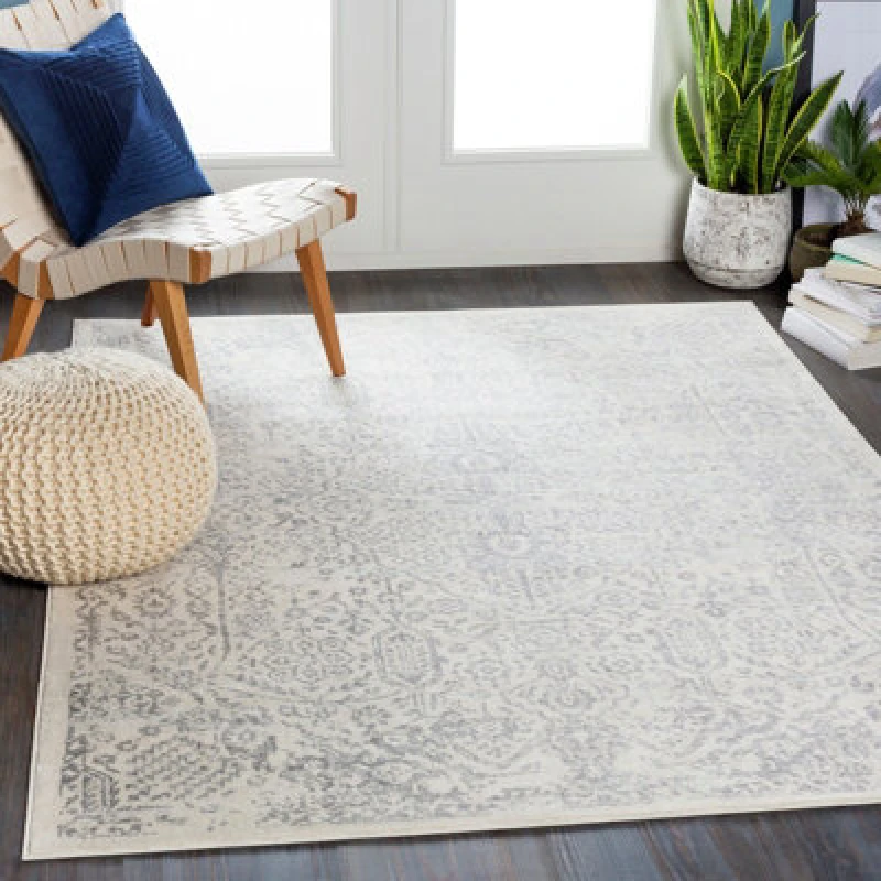 Image of Livabliss Vintage Oriental Boho Medium Grey Hindah Area Rug 120 X 170 Cm - Easy Care, Non Shedding, Ideal For Living Room & Bedroom