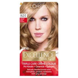 Image of Excellence Creme 8.01 Natural Medium Baby Blonde Hair Dye Blonde