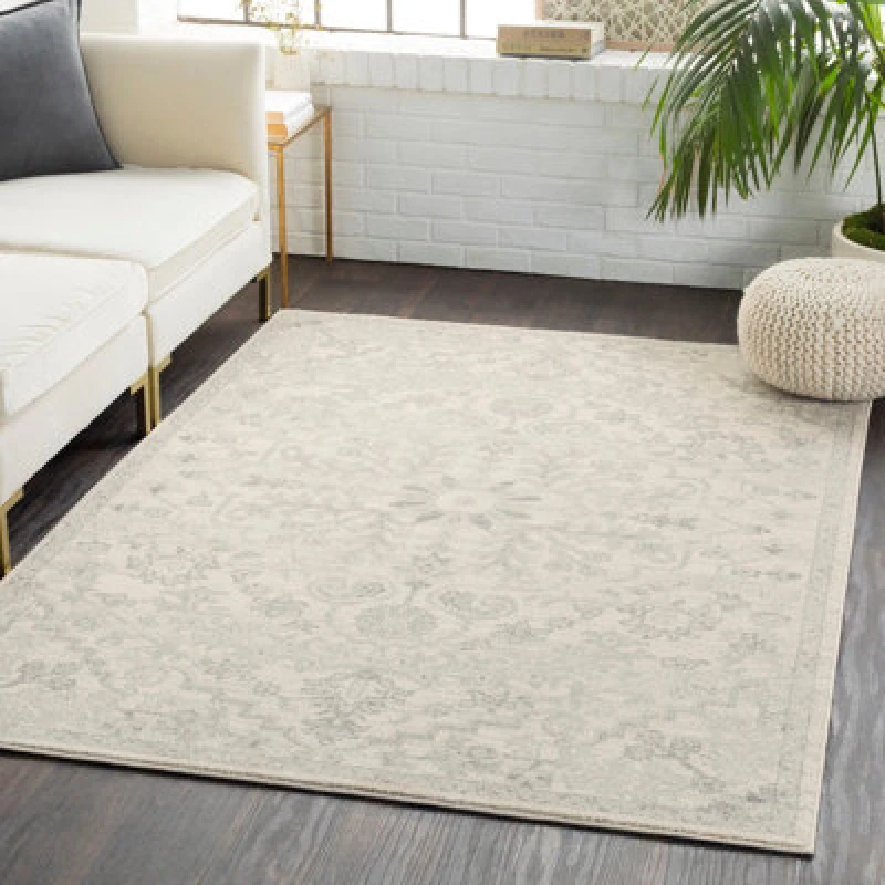 Image of Livabliss Vintage Oriental Boho Light Beige Lou Area Rug 200 X 275cm - Easy Care, Non Shedding, Ideal For Living Room & Bedroom