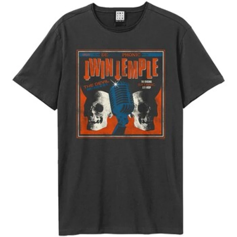 Image of Amplified Amplified Men Twin Temple Demonophonic T-Shirt in Charcoal Size: X-Small Charcoal XS Male 5063750788357