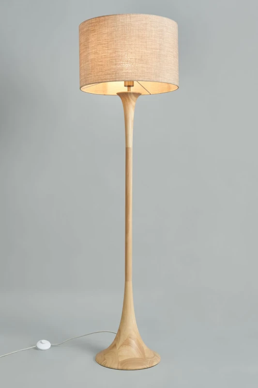 Image of BHS Lighting Lea Wooden Floor Lamp in Natural Natural Unisex