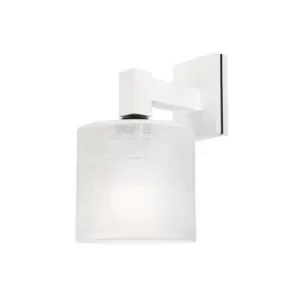 Image of Sofia Wall Lamp With Shade With Fabric Shade, White, 1x E27