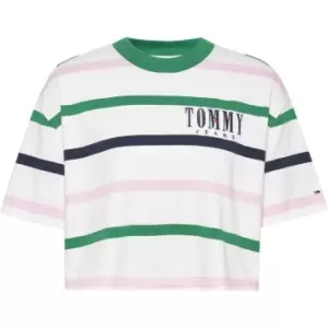 Image of Tommy Jeans Tjw Ovrszd Crop Authtic 2 Stripe - White