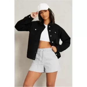 Image of I Saw It First Black Oversized Boyfriend Denim Jacket - Black