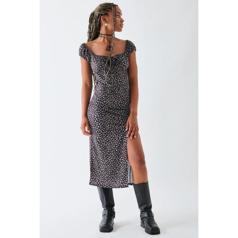 Image of Daisy Street Milkmaid Dress - Black 8