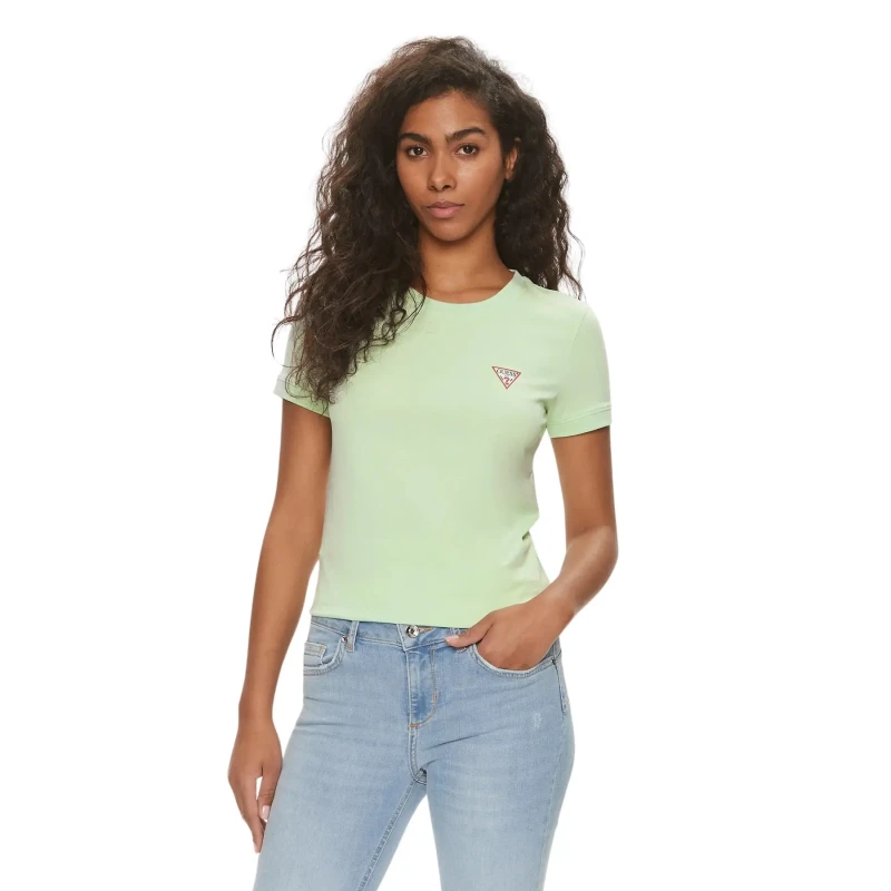 Image of Guess Womens T-Shirt Guess Mini Triangle Blanc Female XL W2YI44-J1314-A82R