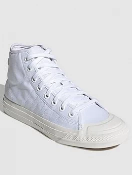 Image of adidas Originals Nizza Hi Top - White , White/White, Size 7, Women