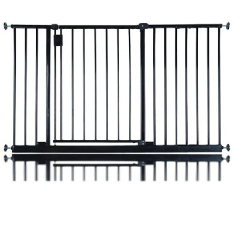 Image of Safetots Extra Wide Hallway Gate, 122Cm - 128Cm, Black, Pressure Fit Baby Gate For Hallways And Wide Spaces