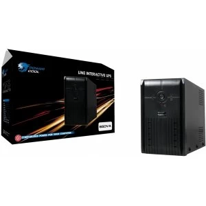 Image of Powercool Smart UPS 650VA 2 x UK Plug, RJ45 x 2, USB LED Display