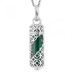 Image of Angel Whisperer Silver Green Malachite Healing Stone Necklace...