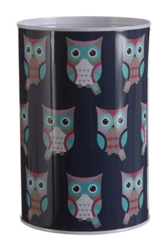 Image of Premier Housewares Happy Owls Large Money Tin Blue