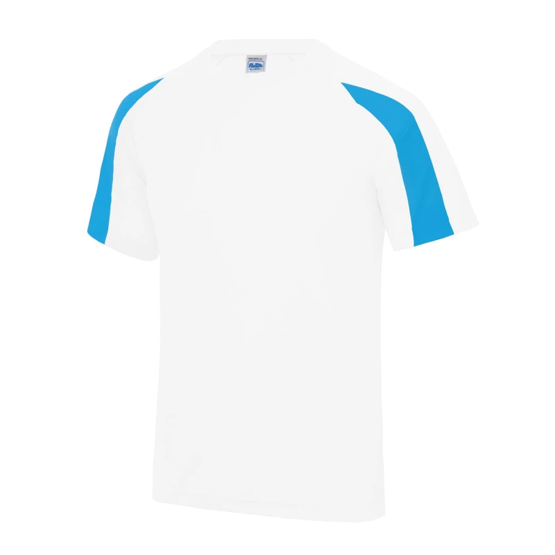 Image of AWDis Just Cool Contrast Plain Sports T-Shirt in Off-White Size: 12-13 Years Off-White Unisex 12-13 Years