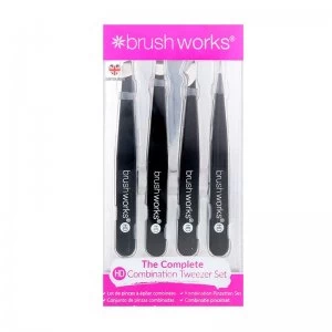 Image of Brush Works HD 4 Piece Combination Tweezer Set