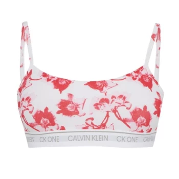 Image of Calvin Klein ONE Cotton Unlined Bralet - V3Q Lilium Prin