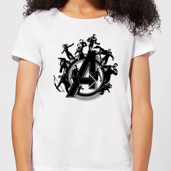 Image of Avengers Endgame Hero Circle Womens T-Shirt - White - XXL