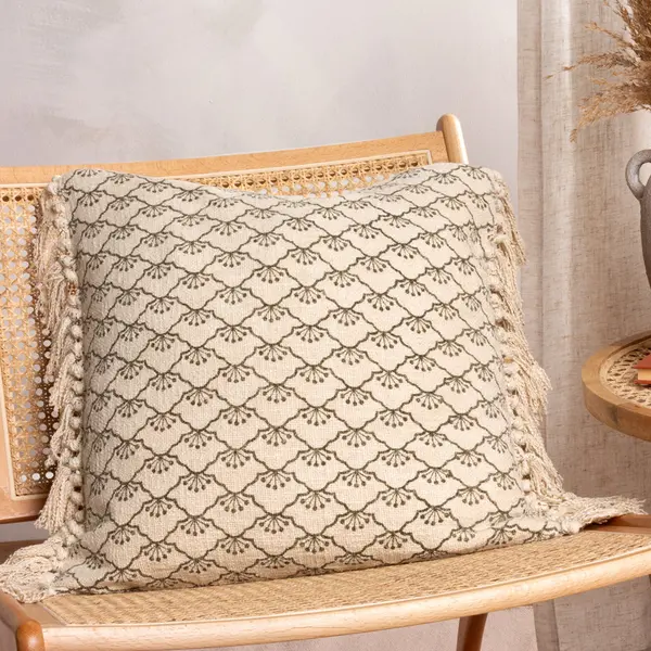 Image of Saku Cushion Olive, Olive / 50 x 50cm / Polyester Filled