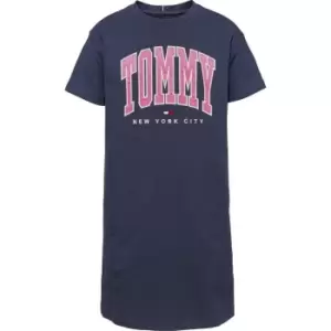 Image of Tommy Hilfiger Bold Varsity T-Shirt Dress Junior Girls - Blue
