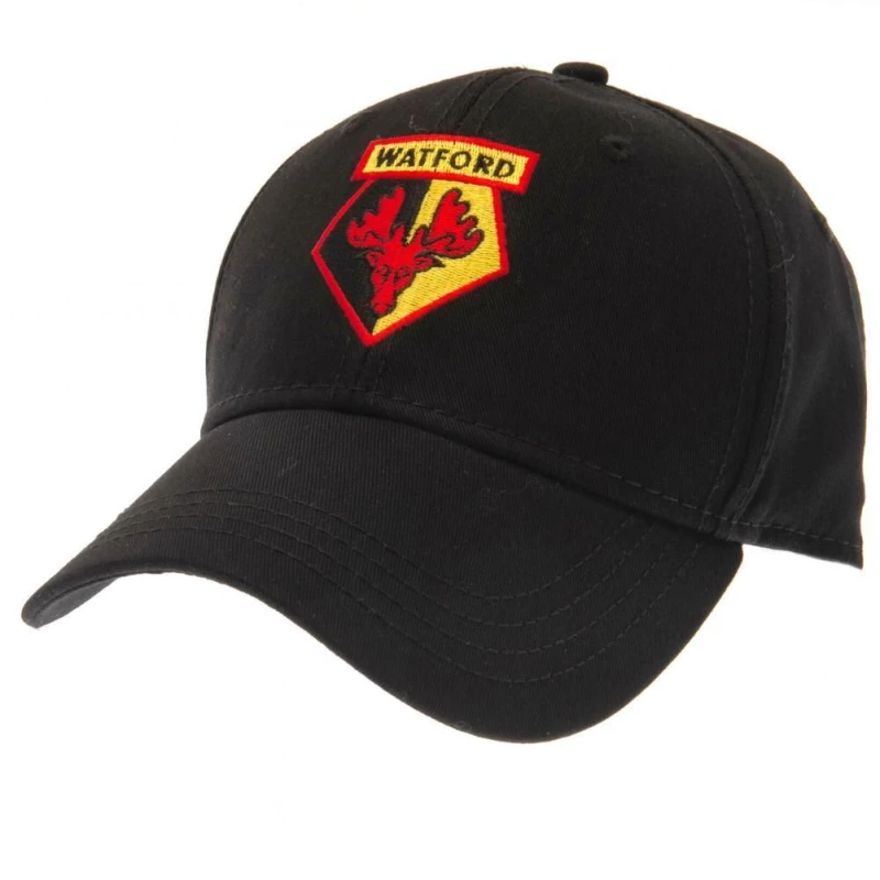 Image of Watford FC Mens Crest Baseball Cap in Black Male One Size