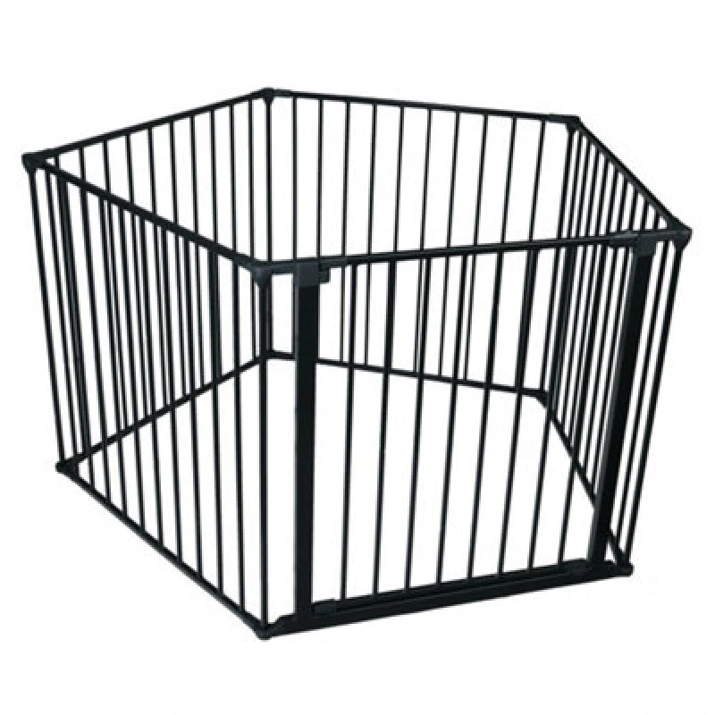 Image of Safetots Premium Multi Panel Play Den, Pentagon, Black, 70Cm High, 5 Panels, 1X72Cm Door Panel And 4X72Cm Side Panels, Playpen