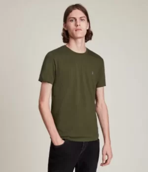 Image of AllSaints Mens Tonic Crew T-Shirt, Marsh Green, Size: M