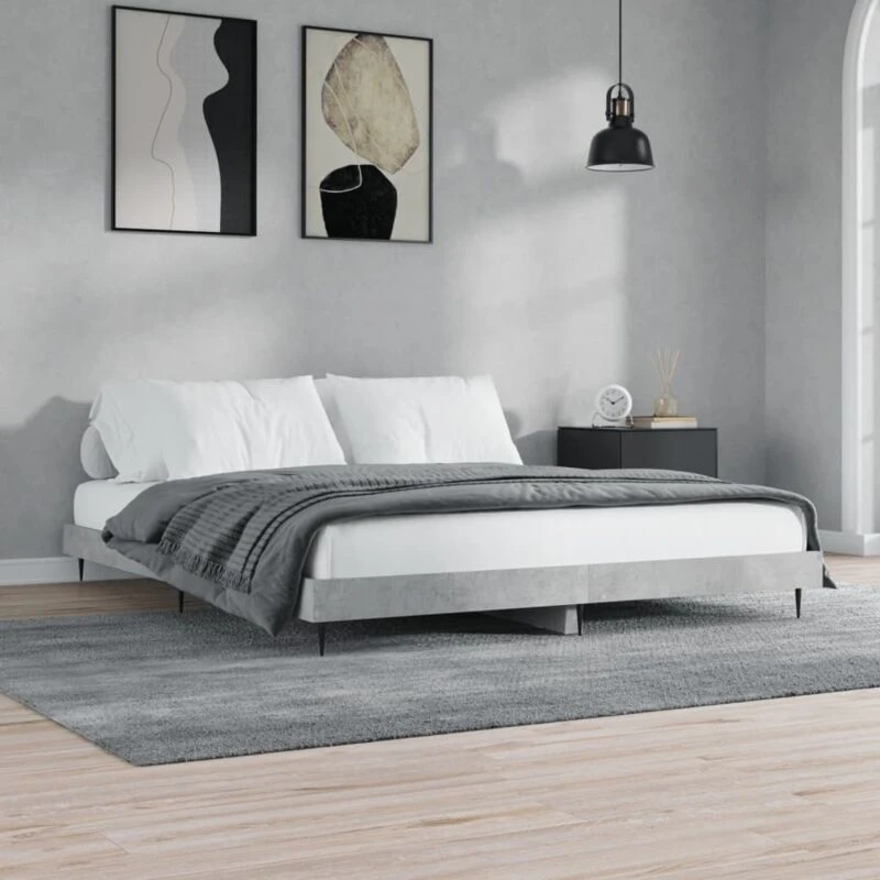 Image of VIDAXL Bed Frame without Mattress Concrete Grey 140x200cm Vidaxl 8720845797348