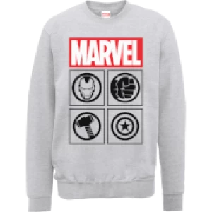Image of Marvel Avengers Assemble Icons Pullover Sweatshirt - Grey - S