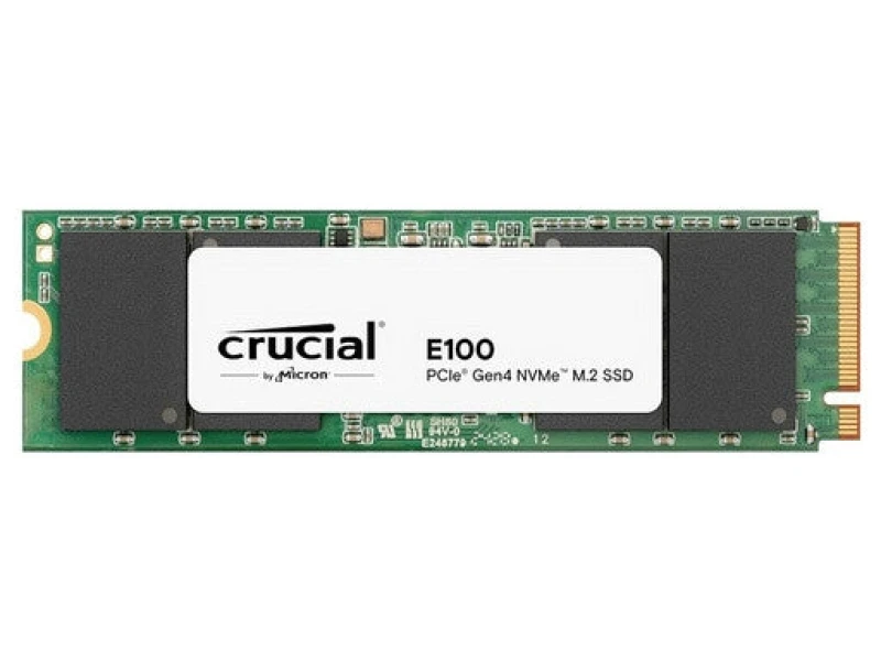 Image of Crucial E100 PCIe 4.0 NVMe SSD 1TB M.2 2280 - Read 5000MB/s, Write 4500MB/s - CT1000E100SSD8 - BULK PACK