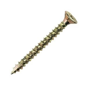 Image of TurboGold Yellow zinc plated Carbon Steel Woodscrews Dia6mm L70mm Pack of 100