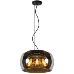 Image of Lucide olivia - Pendant Light - Ø40cm - 3xE27 - Smoke Grey
