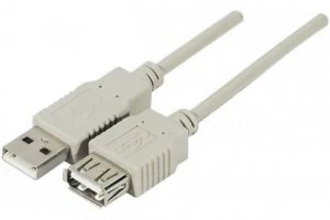 Image of 2m Grey USB 2.0 Extension A To A Mf