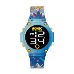 Image of Sega Sonic the Hedgehog Character Print Digital Flashing Watch