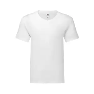Image of Fruit Of The Loom Mens Iconic 150 V Neck T-Shirt (3XL) (White)