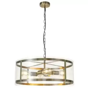 Image of Luminosa Pendant, 4 Light E27, Antique Brass