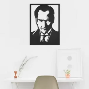 Image of Atat&uuml;rk (Portre) Black Decorative Metal Wall Accessory
