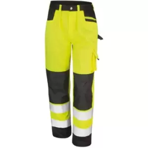 Image of Result Safeguard Adults Unisex Hi Viz Cargo Trousers (2XL) (Hi-Vis Yellow) - Hi-Vis Yellow