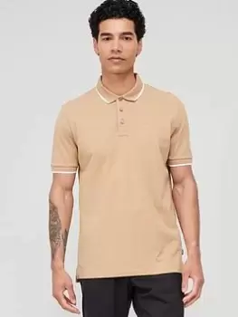 Image of BOSS Parlay 190 Regular Fit Polo Shirt - Beige , Dark Beige Size M Men